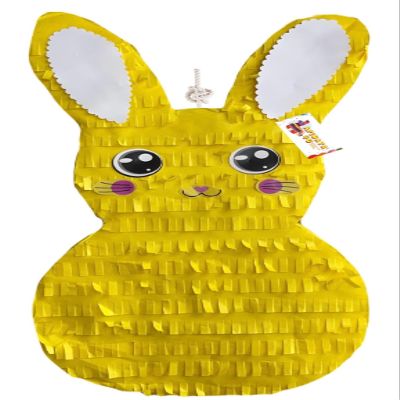 APINATA4U 20" Tall Easter Bunny Piata Yellow Color Theme Party Easter Party Supplies Decorations Marshmallow Pinata