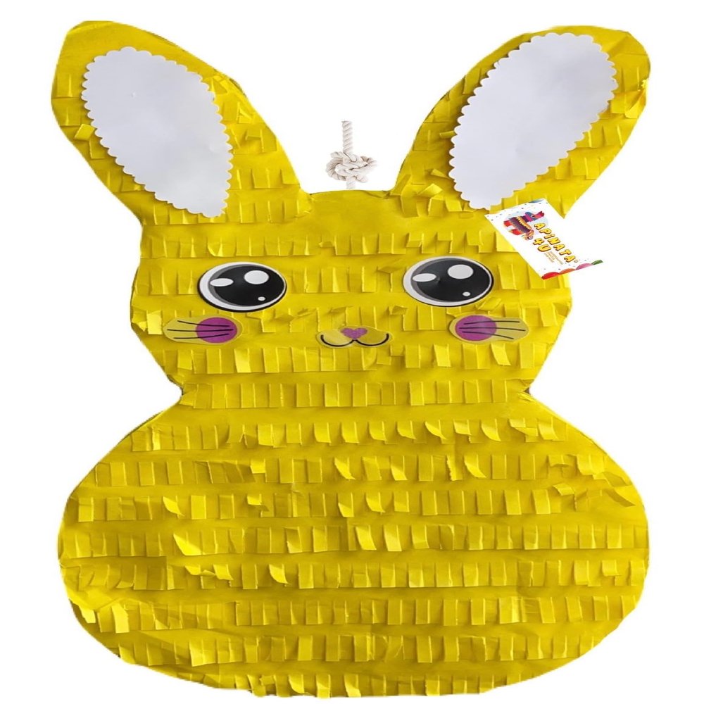 APINATA4U 20" Tall Easter Bunny Piata Yellow Color Theme Party Easter Party Supplies Decorations Marshmallow Pinata