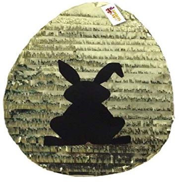 APINATA4U 2-D Gold Easter Egg Pinata With Black shadow bunny