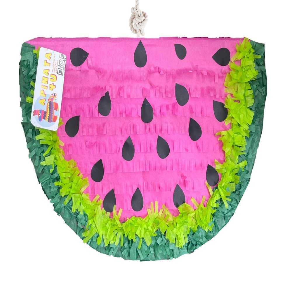 Watermelon Slice Pinata Hot Pink Tropical Watermelon Themed Birthday Party Supplies Fruit Fourth of July Independence Day Decoration