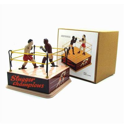 Charmgle Spring Wind-up Tin Toy, Funny Boxing Players Adult Collection Toy, Novelty Birthday Gifts Home Party Decoration