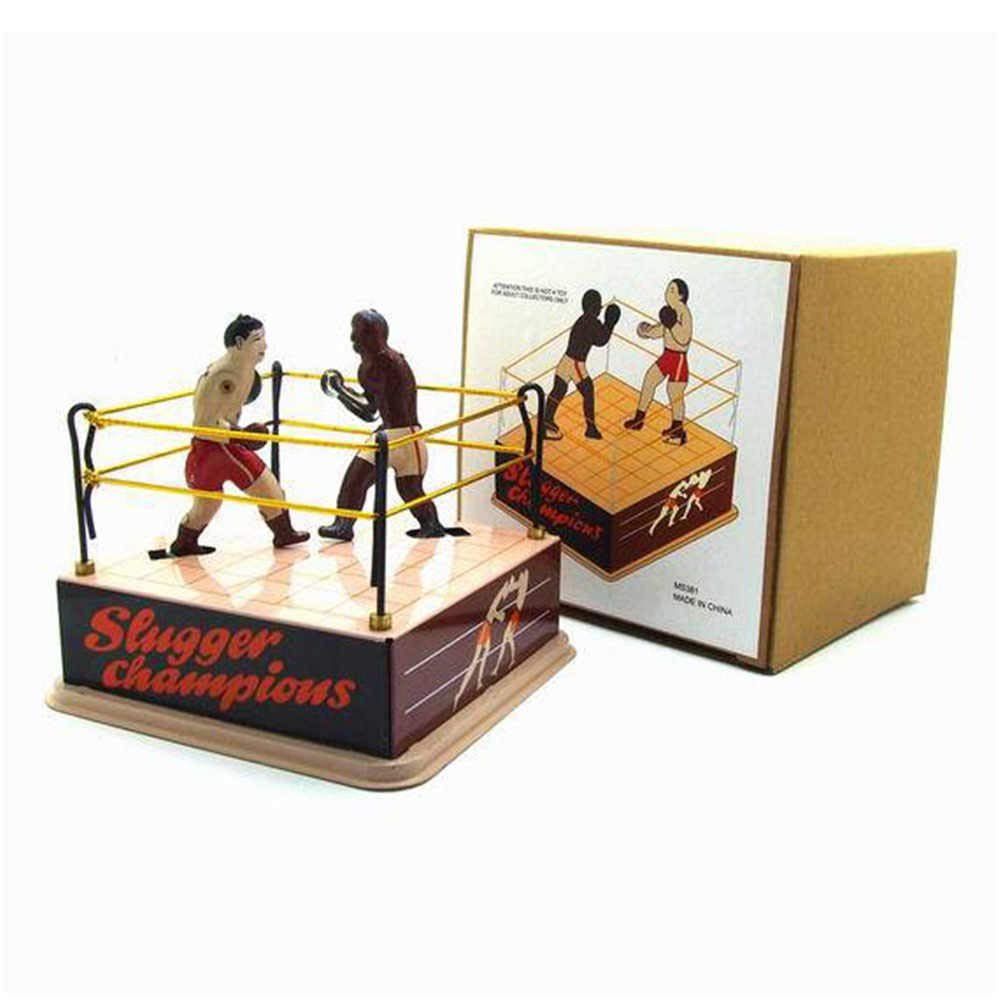 Charmgle Spring Wind-up Tin Toy, Funny Boxing Players Adult Collection Toy, Novelty Birthday Gifts Home Party Decoration
