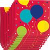 Balloon Party Birthday Red Luncheon Napkins (Pack of 16) - Festive Design Paper Napkins For Celebrations view 1
