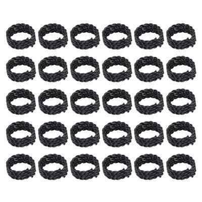 30pcs Hair Dreadlocks Cuffs Adjustable Wig Hair Braids Cuffs Clips Braiding Beads Filigree Extensions Rings Black