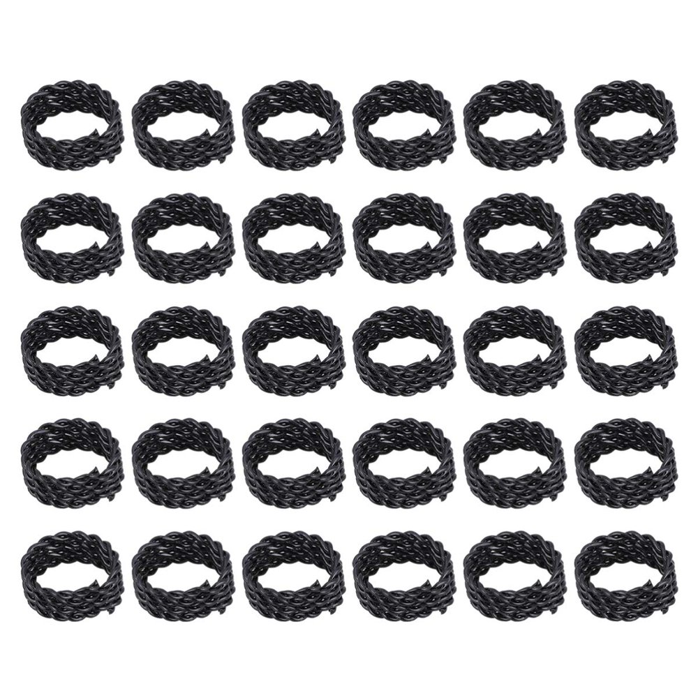 30pcs Hair Dreadlocks Cuffs Adjustable Wig Hair Braids Cuffs Clips Braiding Beads Filigree Extensions Rings Black