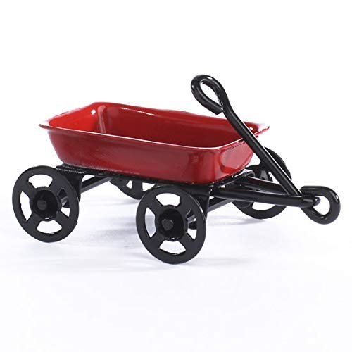 Factory Direct Craft Package of 3 Dollhouse Miniature Red Wagon for Crafting, Displaying and Holiday Decorating