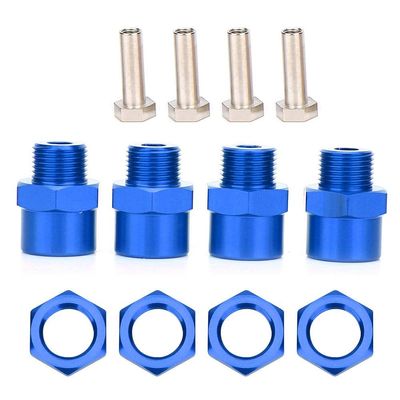 Tbest RC Wheel Hex Hub Adapter, 12mm to 17mm Wheel Hex Hub Conversion Adapter for D4 HSP 94123 1/10 RC Car(Blue) Car Model Accessories Replacement Parts