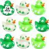 24 Pack St Patricks Day Rubber Ducks - 2 inch Shamrock Rubber Duckies Bulk - Saint Pattys Day Irish Gifts for Adults Kids Party Favors Accessories, Jeep Ducking view 1