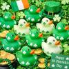 24 Pack St Patricks Day Rubber Ducks - 2 inch Shamrock Rubber Duckies Bulk - Saint Pattys Day Irish Gifts for Adults Kids Party Favors Accessories, Jeep Ducking view 3