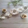 All Beige Wedding Sach, Bridal Belt, Flower Girl Sash Maternity Sach, Beige-Off White Maternity Sach. Photo Prop Sach, Baby Shower Maternity Sach view 2