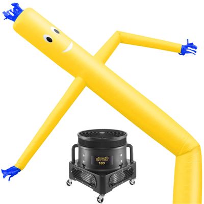 Cloud 9 Inflatable Wacky Waving Tube Man with Blower, Yellow 20 ft Dancing Air Puppet with Flailing Arms