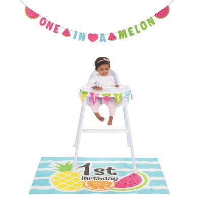 "1 In A Melon" 1St Bday Decor Kit - Party Decor - 2 Pieces
