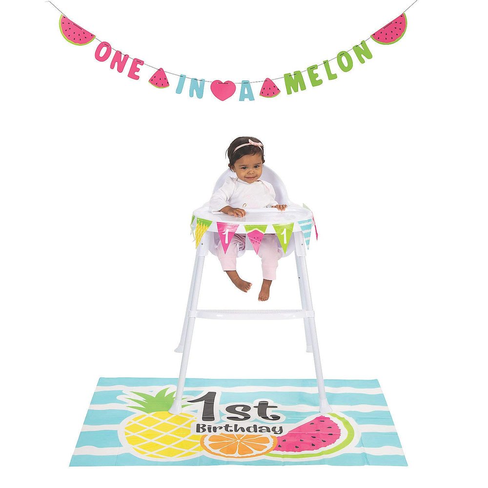 "1 In A Melon" 1St Bday Decor Kit - Party Decor - 2 Pieces