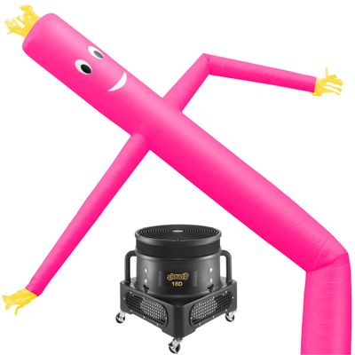 Cloud 9 Inflatable Wacky Waving Tube Man with Blower, Pink 20 ft Dancing Air Puppet with Flailing Arms