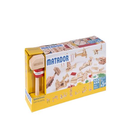 Matador Explorer E222 - 222 pcs Wooden Construction Set for 5+ Age (Made in Austria)