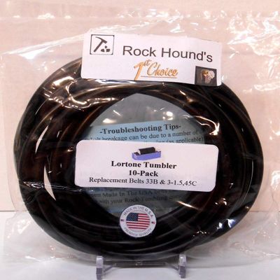 Rockhound's First Choice Replacement Drive Belts for Lortone 33B, 3-1.5, 45C Rock Tumbler- 10 Pack (B1000-342)