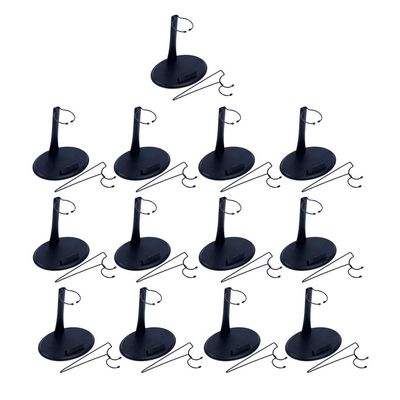 13 PCS 12 inch Dolls Stand Plastic Action Figure Stand 1/6 Scape U & Ring Shape Action Figures Base Display Stand for Figures Black