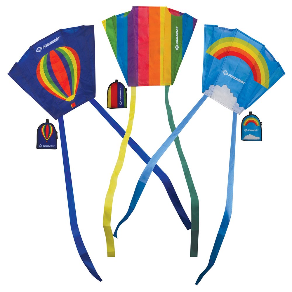 Schildkrt Poket Kite, Small and Handy, 45x32cm, Incl. 5 kp Polyester Line with Handle, 2-4 Beaufort Scale, 970400