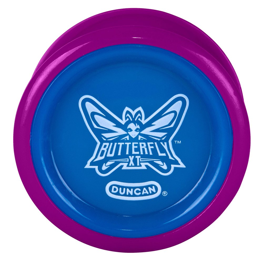 Duncan Toys Butterfly XT Yo-Yo with String, Ball Bearing Axle and Plastic Body, String Trick Yo-Yo, Purple with Blue Cap