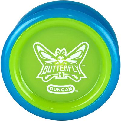 Duncan Toys Butterfly XT Yo-Yo with String, Ball Bearing Axle and Plastic Body, String Trick Yo-Yo, Blue with Green Cap