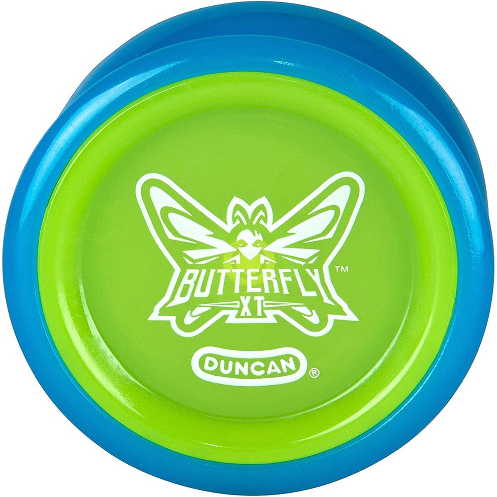 Duncan Toys Butterfly XT Yo-Yo with String, Ball Bearing Axle and Plastic Body, String Trick Yo-Yo, Blue with Green Cap