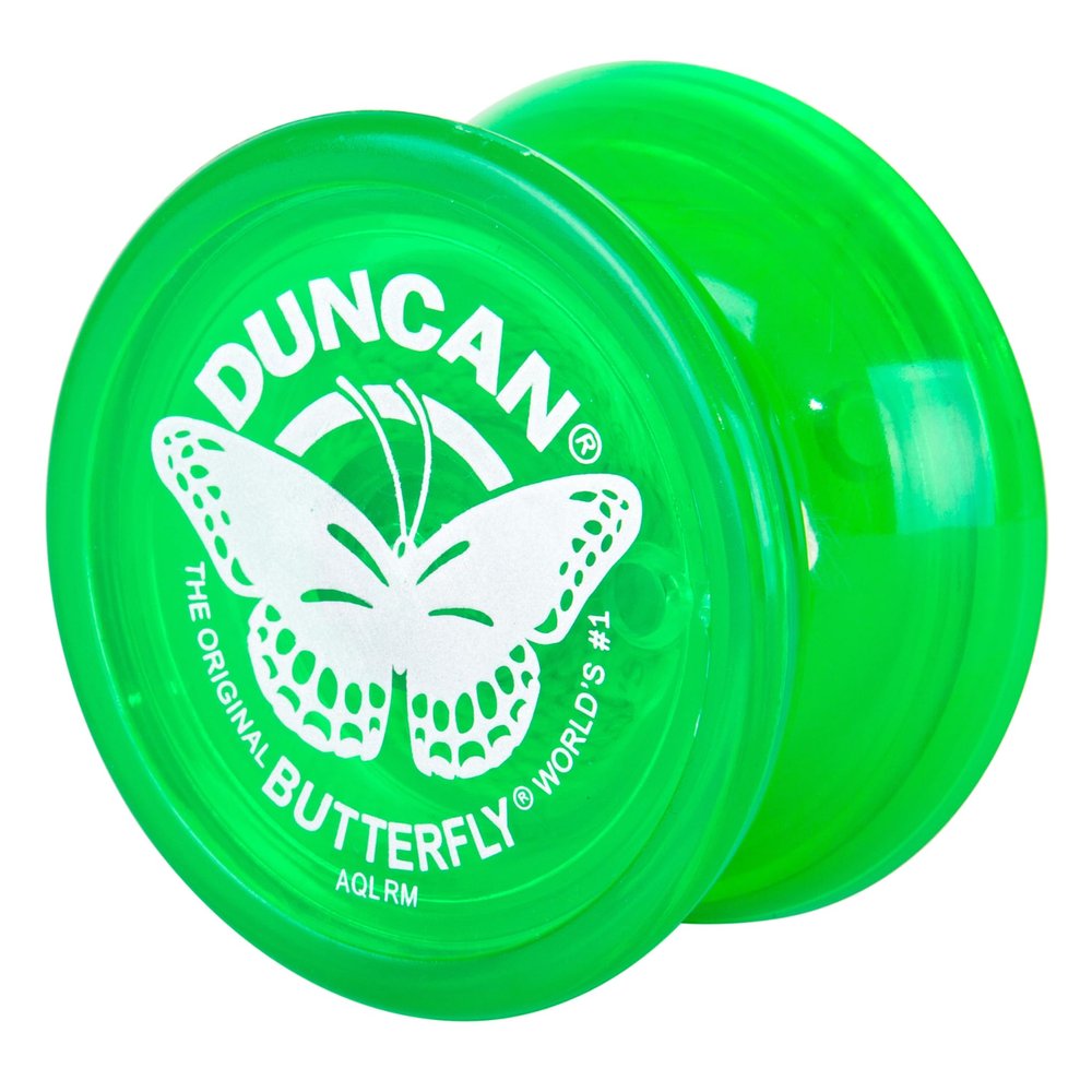 Duncan Toys Butterfly Yo-Yo, Beginner Yo-Yo with String, Steel Axle and Plastic Body, Green