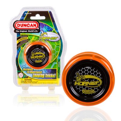 Duncan Toys Hornet Pro Looping Yo-Yo with String, Ball Bearing Axle and Plastic Body, Orange with Black Cap