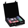 Bey-Berk Parker 100-Chip Black Poker Set, Leatherette Case with 11.5g Clay Composite Chips, Playing Cards and Dice view 2