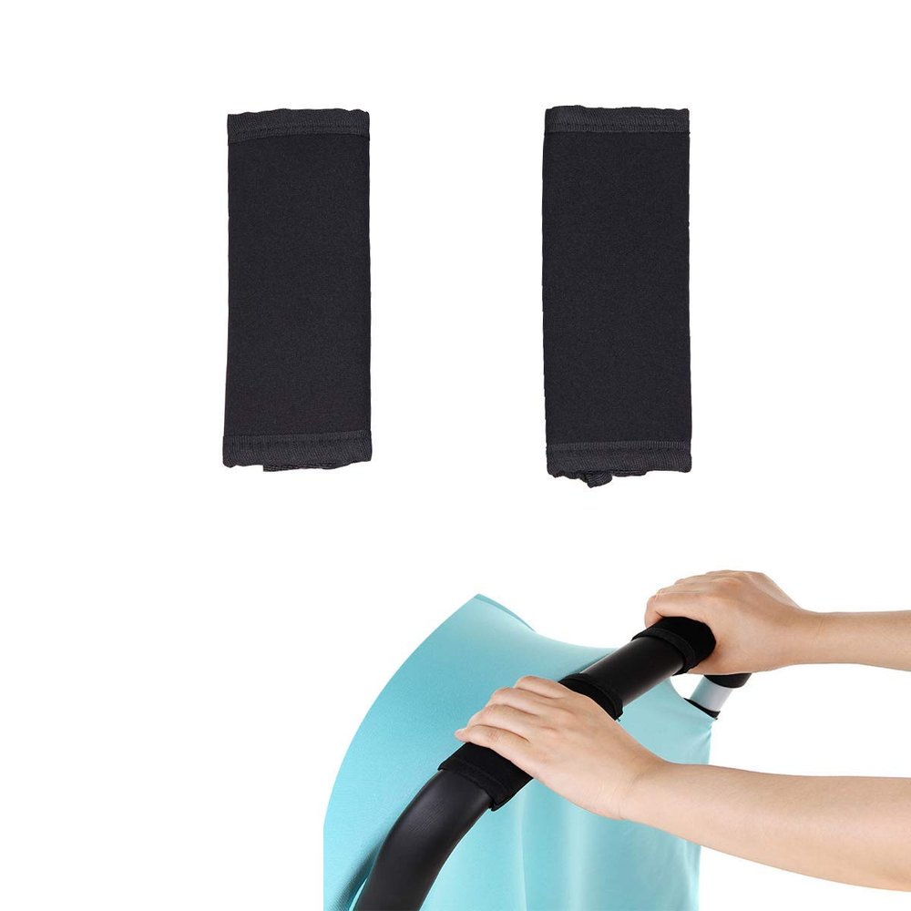 3 pc Cushion Shoulder Harness Pad Covers and Handlebar Covers Grips Slip On for Quinny Baby Child Strollers and/or Car Seats Accessories Replacement Parts (Handlebar Grips Only)