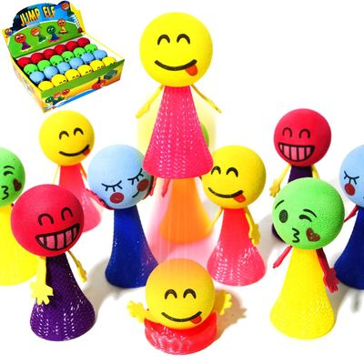 PROLOSO Jumping Popper Colorful Spring Launchers Bouncy Toy Balls 24 Pcs