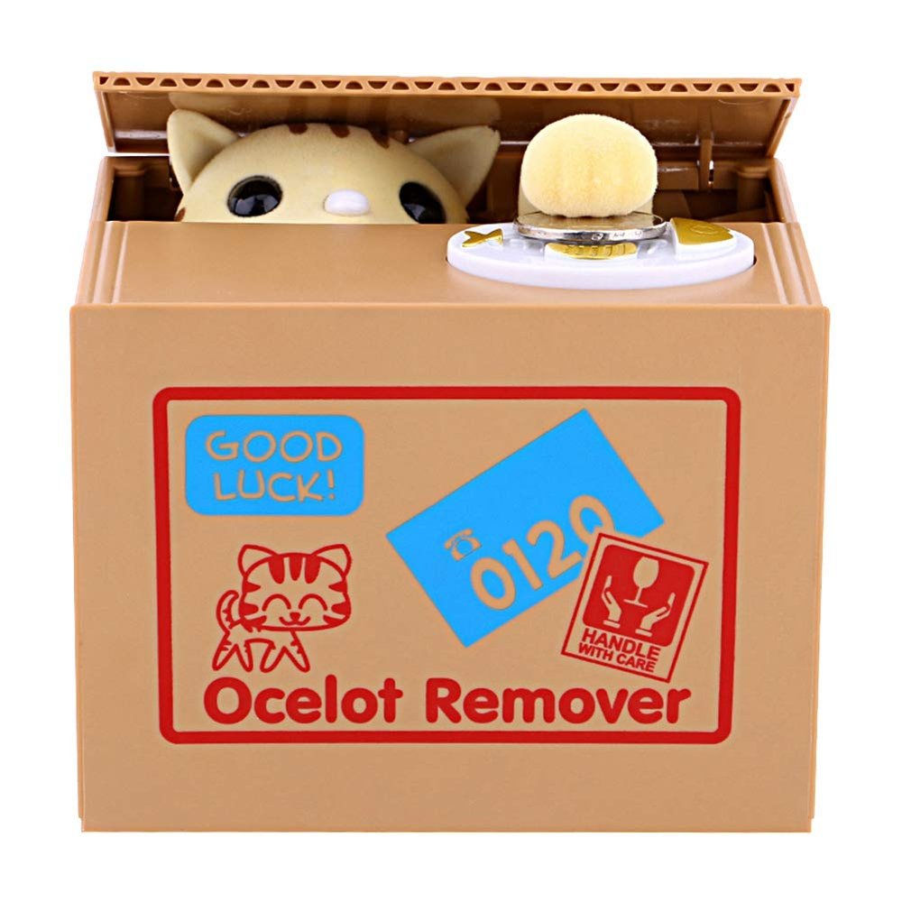Cat Stealing Money Bank, Coin Piggy Bank Auto Cat Stealing Money Piggy Boxes Coin Bank for Money Saving, for Kids Creative Gift (Cute Kitty)