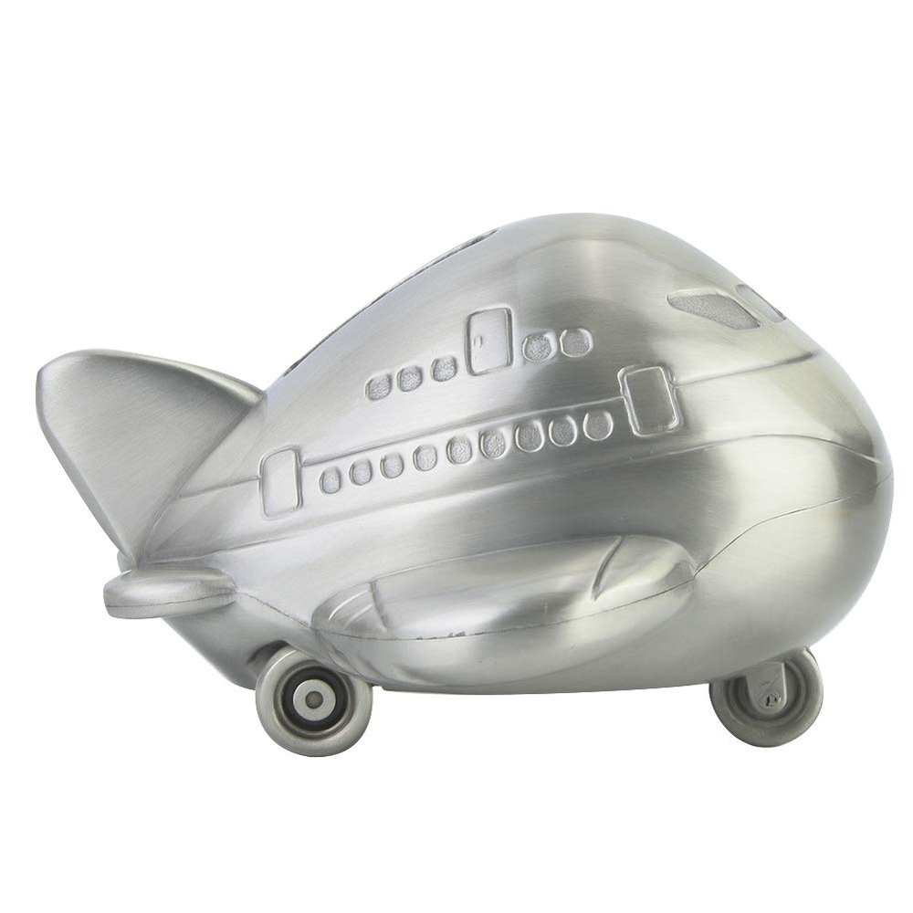 Airplane Piggy Bank, Cute Zinc Alloy Money Bank Metal Saving Box for Kids Piggy Bank Box, Educational Toy for Boys Girls, Aviation Enthusiasts Aircraft Collectible