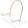 Plymor Clear Acrylic Base with Adjustable Brass Rods and Curved Back to Hold Rock, Fossil, and Mineral Specimen, 3.625" H x 4" W x 3" D (1.5" Arm Length) (3 Pack) view 1
