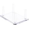 Plymor Clear Acrylic Rectangular Base with 4 Display Prongs for Geode, Mineral or Crystal Cluster, 1.5" H x 3.375" W x 2.5" D view 1