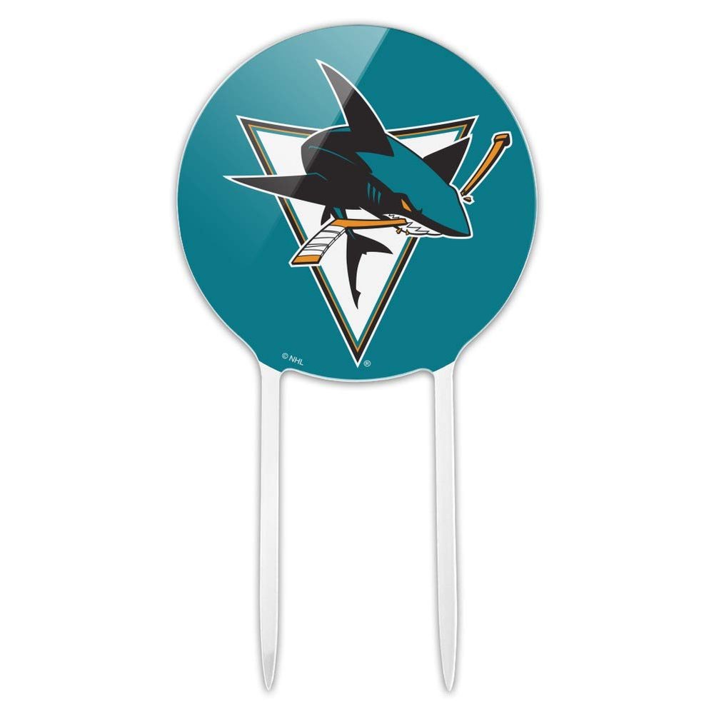 Acrylic NHL San Jose Sharks Logo Cake Topper Party Decoration for Wedding Anniversary Birthday Graduation