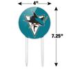 Acrylic NHL San Jose Sharks Logo Cake Topper Party Decoration for Wedding Anniversary Birthday Graduation view 2