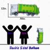 Garbage Truck Balloon - 2 Large Trash Truck Foil Balloons - Garbage Truck Birthday Party Supplies - Perfect for Birthday Parties, Events, Decoration, or a Truck Party - Ribbon Included (green) (green) view 3
