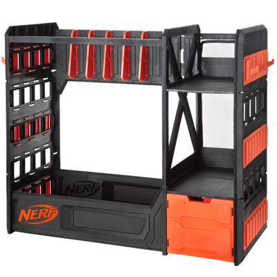 Nerf Elite Blaster Rack - Storage for up to Six Blasters, Including Shelving and Drawers Accessories, Orange and Black - Amazon Exclusive