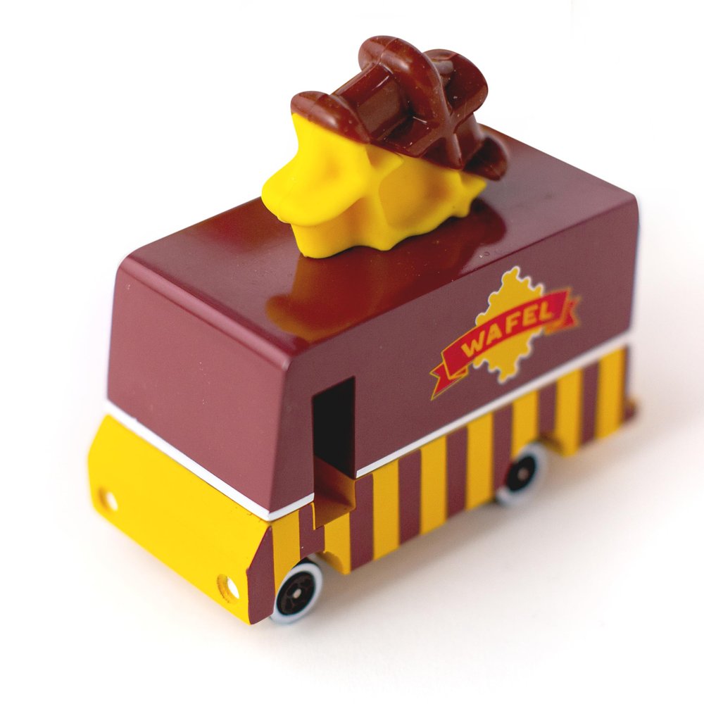 CANDYCAR Wooden Food Truck Collection - Waffle Van, Premium Handcrafted Beech Wood Toy Car
