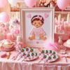48 Pieces Fillable Baby Rattle Party Favors, Pink with Decorative Bear & Ribbon view 2