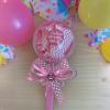 24 Pieces Fillable Baby Rattle Party Favors, Pink with Decorative Bear & Ribbon view 3