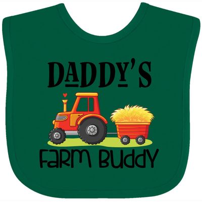inktastic Daddy Farm Buddy Cute Tractor Baby Bib Green 39b25