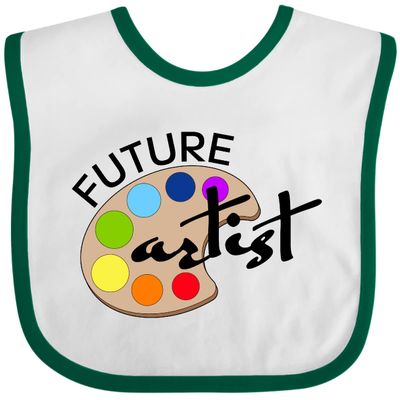 inktastic Future Artist with Paints Baby Bib White and Green 2a77d