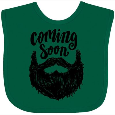 inktastic Beard Coming Soon Baby Bib Green 288b2