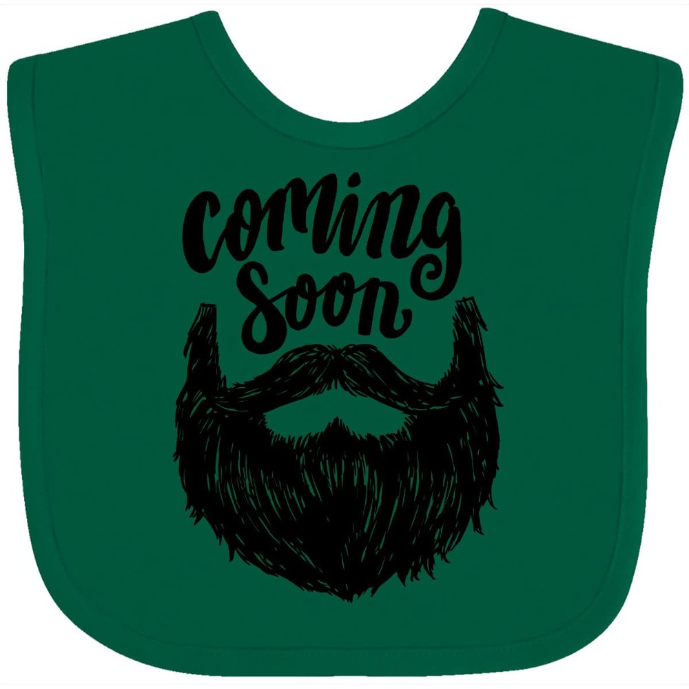 inktastic Beard Coming Soon Baby Bib Green 288b2