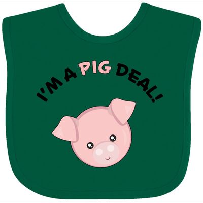 inktastic I'm a Pig Deal Cute Pig Pun Baby Bib Green 29b8f