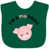 inktastic I'm a Pig Deal Cute Pig Pun Baby Bib Green 29b8f view 1