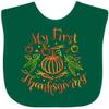 inktastic My 1st Thanksgiving Pumpkin Vegetables in Orange and Green Baby Bib Green 37bda view 1