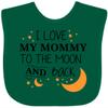 inktastic I Love My Mommy To the Moon and Back Baby Bib Green 29673 view 1