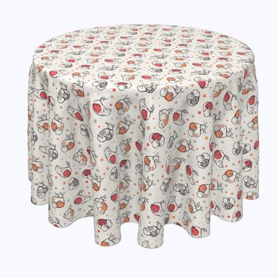 Fabric Textile Products, Machine Washable, 100% Milliken Polyester, Tablecloths, Table Runners, Napkins, & Outdoor Tablecloths, Curious Chickies (120" Round)